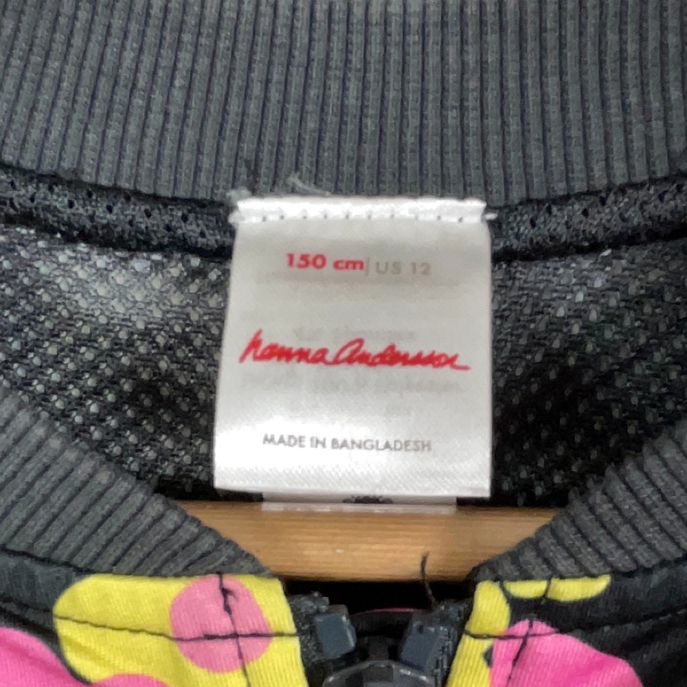 Hannah Andersson Bomber Jacket Girls 150 cm US 12 Floral Full Zip Track Rainbow - Picture 5 of 16